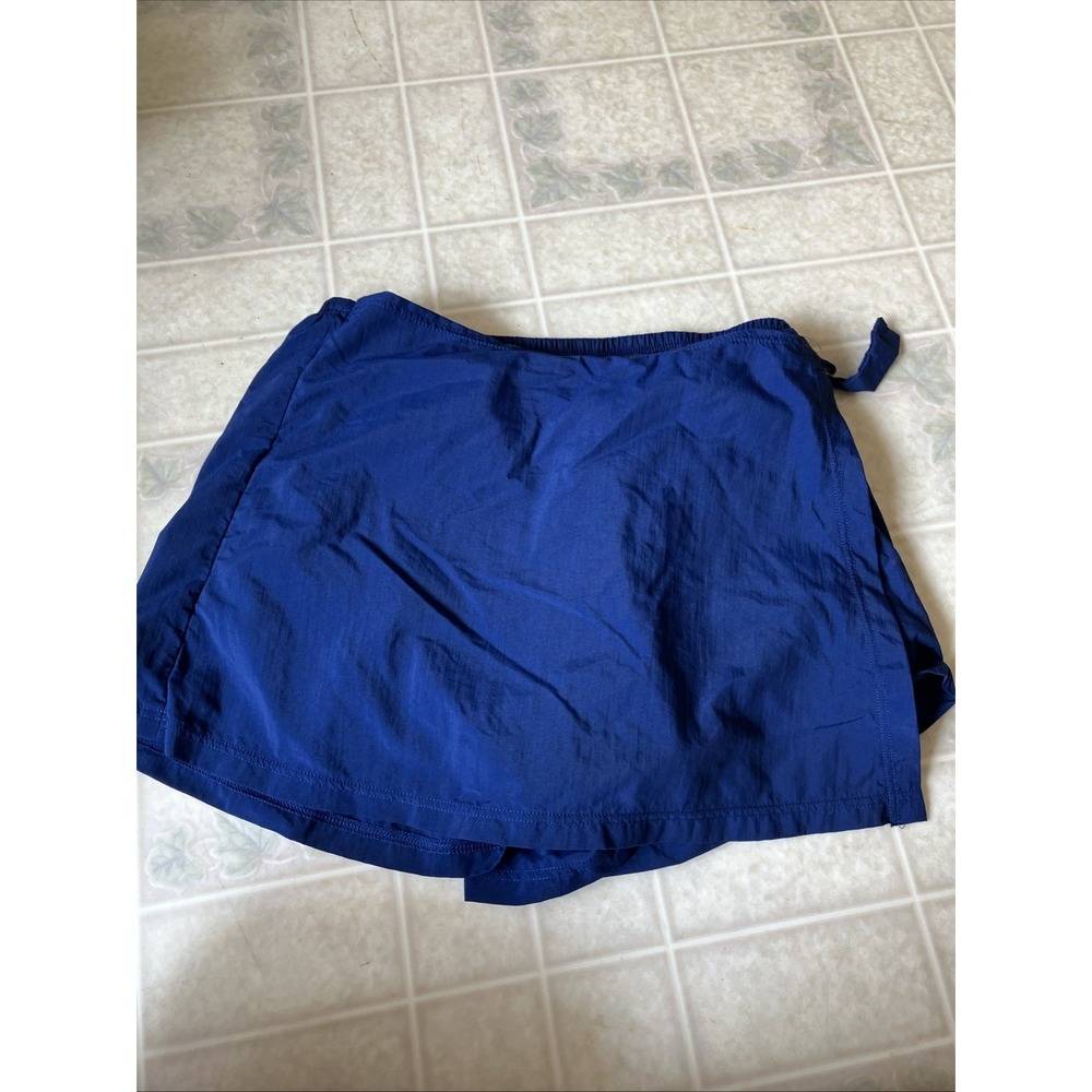 Navy Blue Swim Lined Skort D‎ ring Elastic waist Inner Key Pocket Preppy modest